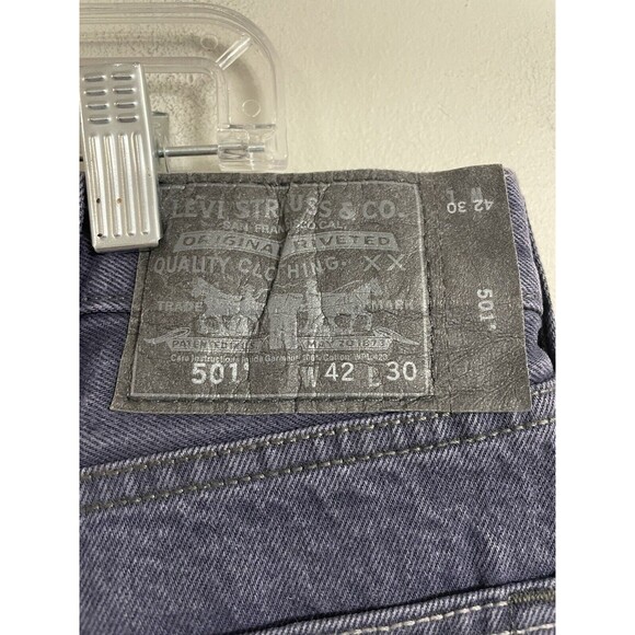 LEVI'S Mens 501 Straight Jeans Button Fly Tag Says 42x32 Measure 38x30 - Picture 3 of 9